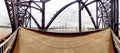 Close up picture of the impressive steel frame structure of the Big Four bridge in Louisville during daytime Royalty Free Stock Photo