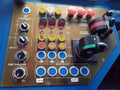 Close-up picture of a navigation console onboard a merchant vessel.