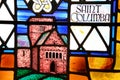 Stained glass church window of saint columba Royalty Free Stock Photo