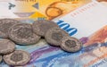 Close up picture of Swiss franc. Royalty Free Stock Photo