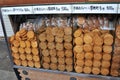 Close up picture of typical Japanese rice cookies