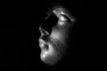 Plastic mannequin head black background Royalty Free Stock Photo