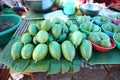 Close-up pictures of green hatched vegetables for cooking In fresh vegetable market stores