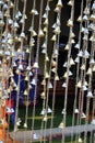 many bell curtains, chain rope marks In a beautiful Thai temple Images for backgrounds