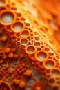 A close up of a piece of food with holes in it. Generative AI image.