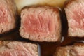 A close up of a piece of meat with the pink part showing Royalty Free Stock Photo