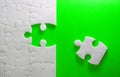 Close up piece of the white jigsaw puzzle , concept of business Royalty Free Stock Photo