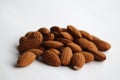 Close up of a pile of almonds Royalty Free Stock Photo