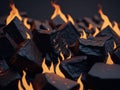 A close-up of a pile of black coal.