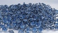 pile of blue diamonds on white background, 3D illustration Royalty Free Stock Photo