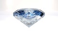 pile of blue diamonds on white background, 3D illustration