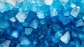 A close up of a pile of blue ice cubes Royalty Free Stock Photo