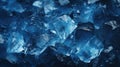 A close up of a pile of blue ice cubes on the ground, AI Royalty Free Stock Photo