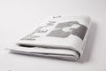 close up of pile of business newspapers, on white Royalty Free Stock Photo