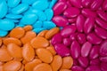 Close up of a pile of colorful chocolate coated candy Royalty Free Stock Photo