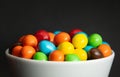 Close up of a pile of colorful chocolate coated candy, chocolate background Royalty Free Stock Photo