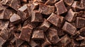Close-up of a pile of dark chocolate chunks Royalty Free Stock Photo