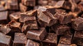 Close-up of a pile of dark chocolate chunks Royalty Free Stock Photo