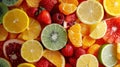 A close up of a pile of different fruits and vegetables, AI