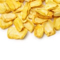 Close up of a pile of dried jackfruit chips