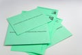 Close-up of a pile of envelopes where the electoral votes are deposited in the community of Andalucia for the election of the Royalty Free Stock Photo
