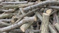 Close up pile of firewood for winter season Royalty Free Stock Photo