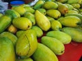 Pile of Fresh Green Ripe Mangoes at Market Royalty Free Stock Photo