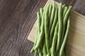 Close up of a pile of green string beans