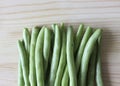 Close up of a pile of green string beans