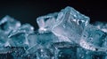 A close up of a pile of ice cubes with water droplets, AI Royalty Free Stock Photo