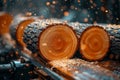 Close-Up of a Pile of Logs. Royalty Free Stock Photo