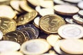 Close-up a pile of new euro coins in other compositions Royalty Free Stock Photo