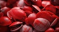 Close-up of a pile of red shells Royalty Free Stock Photo