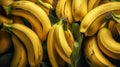 Close up of pile of ripe bananas. Bananas brunch rich in calories.