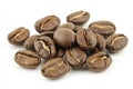 Close up Pile of Roasted Aroma Coffee Beans, Freshness Concept Theme Royalty Free Stock Photo