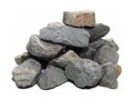 Pile rocks isolated on white background