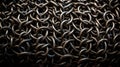 Close up of a pile of steel chain links. Selective focus Royalty Free Stock Photo