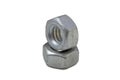 Close up pile of steel Hexagon Nuts or female nippers arranged i