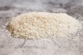 Close up of pile of uncooked rice grains
