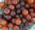 Close-up. Pile up of fresh red and black grapes Royalty Free Stock Photo