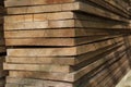 Close up pile wood texture stack in factory Royalty Free Stock Photo