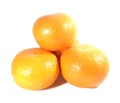 Close-up of piled up ripe oranges isolated on white background Royalty Free Stock Photo