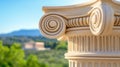 A close up of a pillar with decorative designs on it, AI Royalty Free Stock Photo