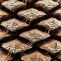 String-like fibers are visible on some scales, adding texture and Royalty Free Stock Photo
