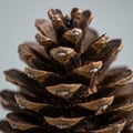 Close-up of a pine cone, highlighting its overlapping, layered scales. The cone feature Royalty Free Stock Photo