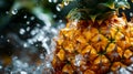 Close Up of Pineapple Submerged in Water