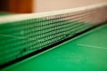 Close up ping pong net and line - green table Royalty Free Stock Photo