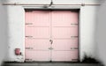 Close-up of a pink big old wooden door, ai generated Royalty Free Stock Photo