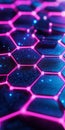 A close up of a pink and blue hexagonal pattern