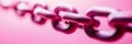 Closeup of a pink chain link against a pink background symbolizing connection strength unity continuity and resilience